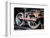 Rusty Wheels of Old Steam Locomotive close Up-tereh-Framed Photographic Print