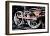 Rusty Wheels of Old Steam Locomotive close Up-tereh-Framed Photographic Print