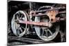 Rusty Wheels of Old Steam Locomotive close Up-tereh-Mounted Photographic Print