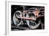 Rusty Wheels of Old Steam Locomotive close Up-tereh-Framed Photographic Print