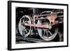 Rusty Wheels of Old Steam Locomotive close Up-tereh-Framed Photographic Print