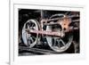 Rusty Wheels of Old Steam Locomotive close Up-tereh-Framed Photographic Print