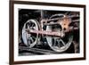 Rusty Wheels of Old Steam Locomotive close Up-tereh-Framed Photographic Print