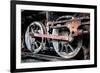 Rusty Wheels of Old Steam Locomotive close Up-tereh-Framed Photographic Print