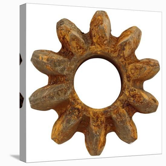 Rusty Wide Tooth Gear-Retroplanet-Stretched Canvas