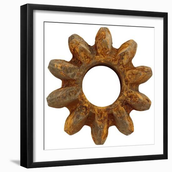 Rusty Wide Tooth Gear-Retroplanet-Framed Giclee Print