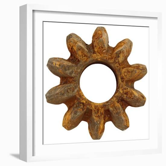 Rusty Wide Tooth Gear-Retroplanet-Framed Giclee Print