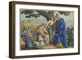 Ruth and Boaz, Illustration from 'L'Ancien Testament'-null-Framed Giclee Print