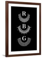 Ruth Bader Ginsburg - RBG Collars-null-Framed Art Print