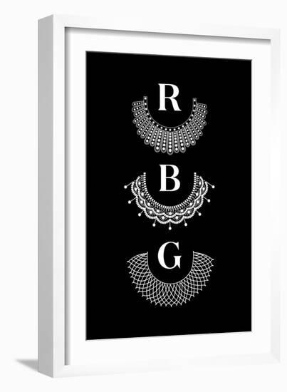 Ruth Bader Ginsburg - RBG Collars-null-Framed Art Print