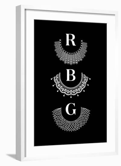 Ruth Bader Ginsburg - RBG Collars-null-Framed Art Print