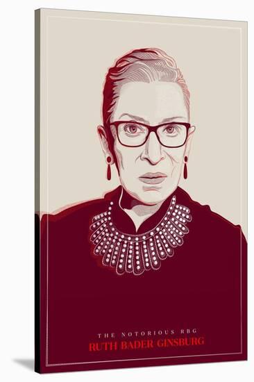 Ruth Bader Ginsburg - The Notorious RBG (Red)-null-Stretched Canvas