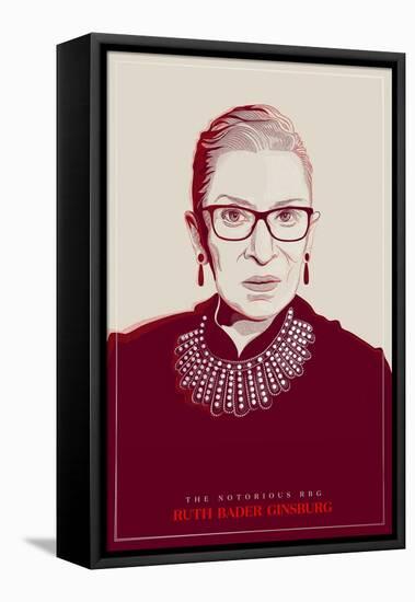 Ruth Bader Ginsburg - The Notorious RBG (Red)-null-Framed Stretched Canvas