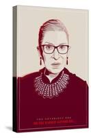 Ruth Bader Ginsburg - The Notorious RBG (Red)-null-Stretched Canvas