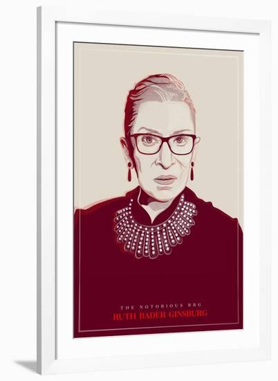 Ruth Bader Ginsburg - The Notorious RBG (Red)-null-Framed Art Print