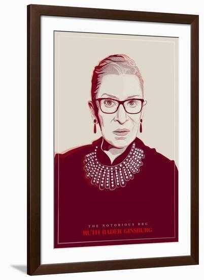 Ruth Bader Ginsburg - The Notorious RBG (Red)-null-Framed Art Print