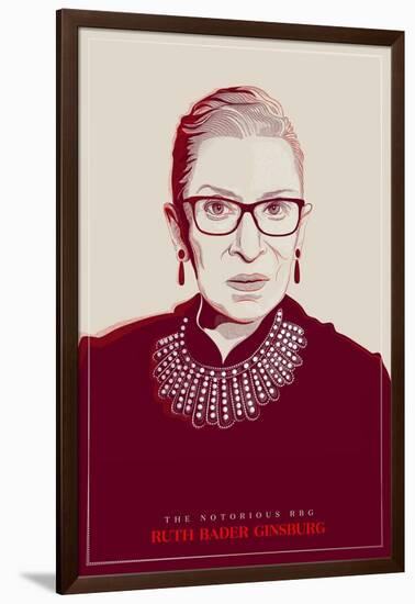 Ruth Bader Ginsburg - The Notorious RBG (Red)-null-Framed Art Print