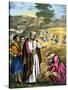 Ruth in the Field of Boaz, from a Bible Printed by Edward Gover, 1870s-Siegfried Detler Bendixen-Stretched Canvas