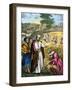 Ruth in the Field of Boaz, from a Bible Printed by Edward Gover, 1870s-Siegfried Detler Bendixen-Framed Giclee Print
