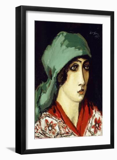 Ruth with Green Headcloth, 1927 (Oil on Canvas)-Walt Kuhn-Framed Giclee Print