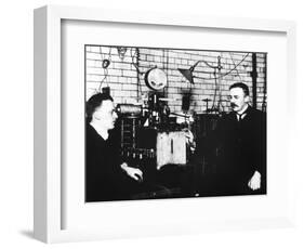 Rutherford And Geiger In Laboratory-Peter Fowler-Framed Photographic Print