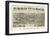 Rutherford, New Jersey - Panoramic Map-Lantern Press-Framed Art Print