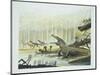 Rutiodon with Fabrosaurus in the Background, Triassic Period-null-Mounted Giclee Print