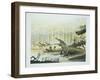 Rutiodon with Fabrosaurus in the Background, Triassic Period-null-Framed Giclee Print