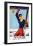 Rutland, Vermont - Flexible Flyer Pin-Up Skiing Girl Promotional Poster-Lantern Press-Framed Art Print