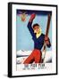 Rutland, Vermont - Flexible Flyer Pin-Up Skiing Girl Promotional Poster-Lantern Press-Framed Art Print