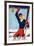 Rutland, Vermont - Flexible Flyer Pin-Up Skiing Girl Promotional Poster-Lantern Press-Framed Art Print