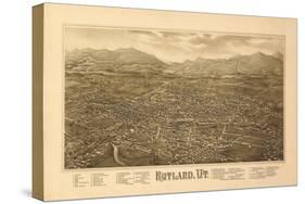 Rutland, Vermont - Panoramic Map-Lantern Press-Stretched Canvas