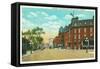 Rutland, Vermont, View of Bardwell and Merchants Row-Lantern Press-Framed Stretched Canvas