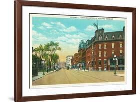 Rutland, Vermont, View of Bardwell and Merchants Row-Lantern Press-Framed Premium Giclee Print