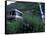 RV and Bridal Veil Falls in Keystone Canyon, Valdez, Alaska, USA-Paul Souders-Framed Stretched Canvas