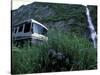 RV and Bridal Veil Falls in Keystone Canyon, Valdez, Alaska, USA-Paul Souders-Stretched Canvas