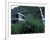 RV and Bridal Veil Falls in Keystone Canyon, Valdez, Alaska, USA-Paul Souders-Framed Photographic Print