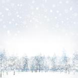 Vector of Winter Scene with Forest Background.-rvika-Art Print