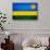 Rwanda Flag Design with Wood Patterning - Flags of the World Series-Philippe Hugonnard-Stretched Canvas displayed on a wall