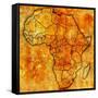 Rwanda on Actual Map of Africa-michal812-Framed Stretched Canvas