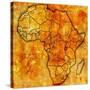 Rwanda on Actual Map of Africa-michal812-Stretched Canvas