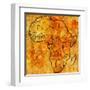 Rwanda on Actual Map of Africa-michal812-Framed Art Print