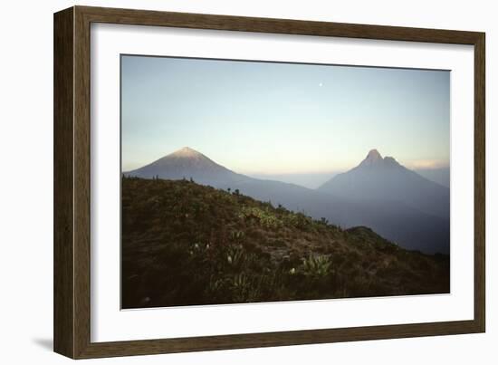 Rwanda Virunga Volcanoes, Karisimbi and Mikeno-Adrian Warren-Framed Photographic Print