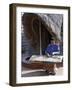 Rwandan Girl Makes Finely Decorated Screen to Partition the Interior of Traditional Thatched House-Nigel Pavitt-Framed Photographic Print
