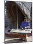 Rwandan Girl Makes Finely Decorated Screen to Partition the Interior of Traditional Thatched House-Nigel Pavitt-Mounted Photographic Print