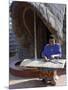 Rwandan Girl Makes Finely Decorated Screen to Partition the Interior of Traditional Thatched House-Nigel Pavitt-Mounted Photographic Print