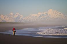 A Man Teasdale Fatbiking On A Remote Beach Near Yakutat, Alaska-Ryan Krueger-Framed Photographic Print