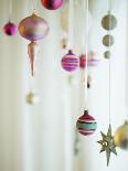 Christmas Ornaments Hanging from Strings-Ryan Mcvay-Photographic Print