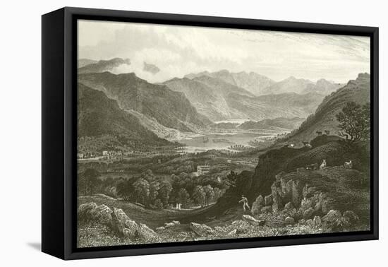 Rydal Water and Grassmere, from Rydal Park, Westmorland-George Pickering-Framed Stretched Canvas