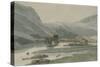 Rydal Water with the Grasmere Hills, 1786 (Pencil with Pen & Ink and W/C on Paper)-Francis Towne-Stretched Canvas